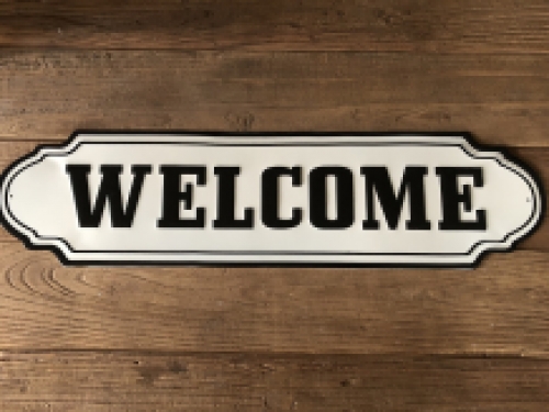 Wandschild, Namensschild XL, mit Text: WELCOME im alten Look