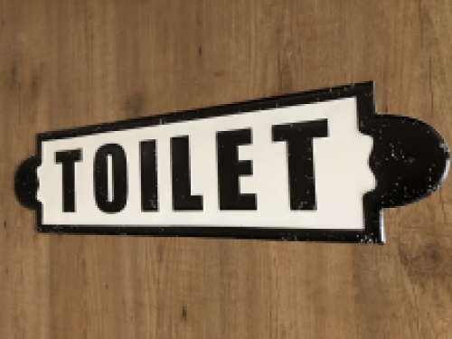 Wall sign, name plate XL, with text: Toilet in old-look.