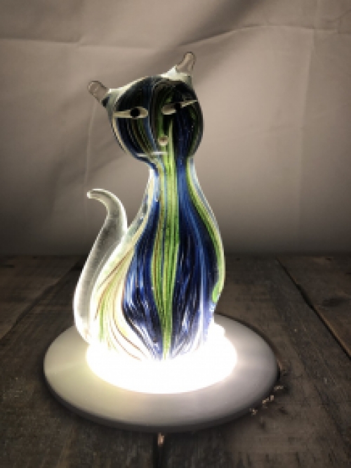 Murano glass sculpture of a sitting mini cat