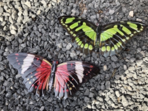 Beautiful set of wall butterflies, beautiful in color and made of metal.