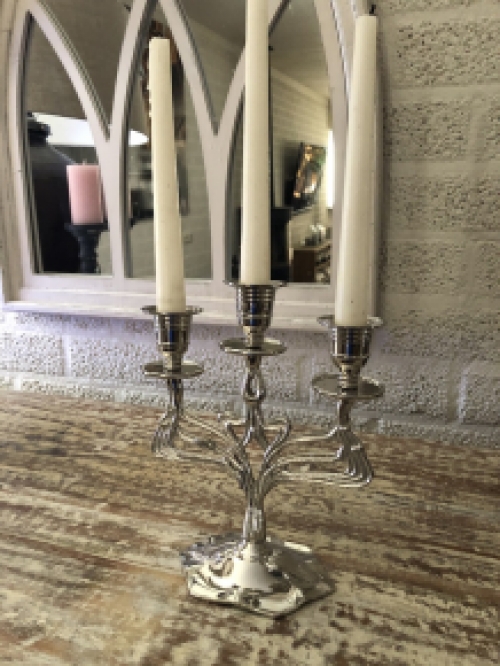 Candlestick, table lamps, nickel, 3 arms