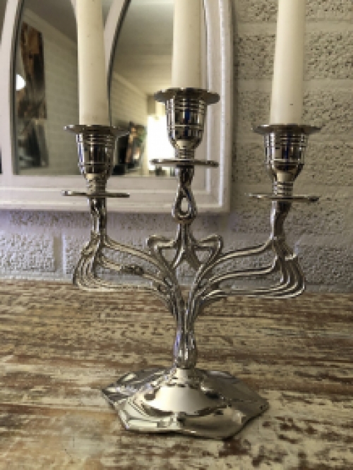 Candlestick, table lamps, nickel, 3 arms