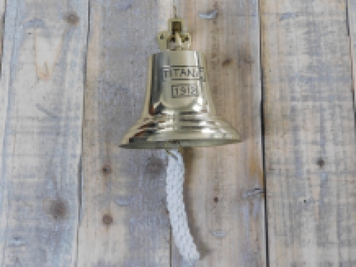 Glocke ''Titanic 1912'' mit Seil, Messing -