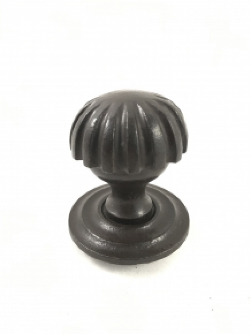 Door knob with rosette, of antique iron - Fixed