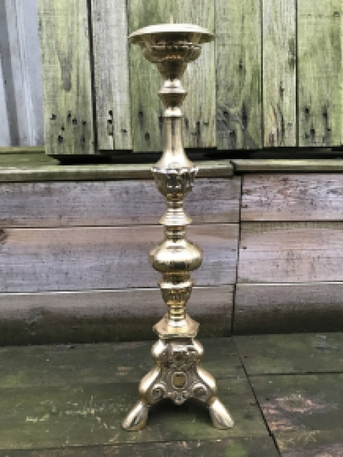 Candlestick / candle holder, high-gloss brass, ON CLEARANCE!