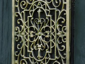 Air grille / Wall sign - Square - Gold bronze - Cast iron