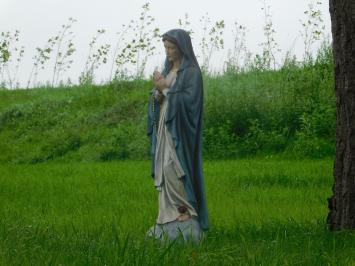 Beeld Maria XL met Rozenkrans - Polystone - In Kleur