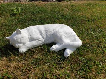 White sleeping Cat, cat figurine