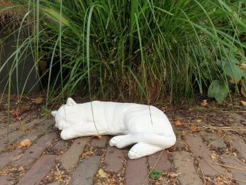 White sleeping Cat, cat figurine