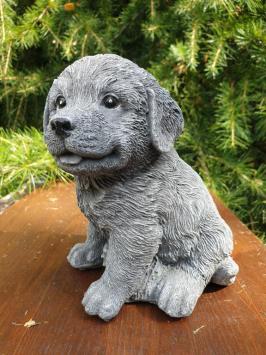 Golden Retriever puppy, dog, garden sculpture