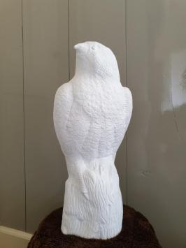 garden statue of a white eagle, eagle