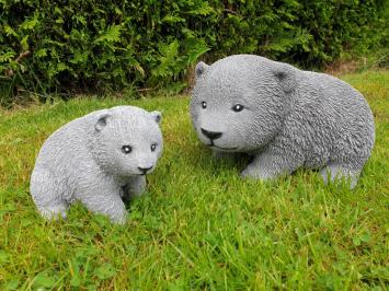 Panda with young, garden statue