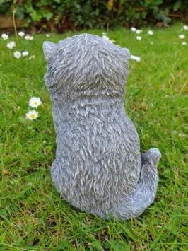 Cat with ball, concrete statue