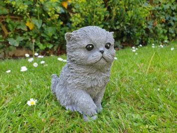 Cat with ball, concrete statue