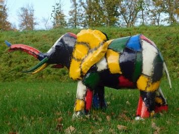 Statue Elefant - 115 cm - Handgefertigtes Kunstwerk