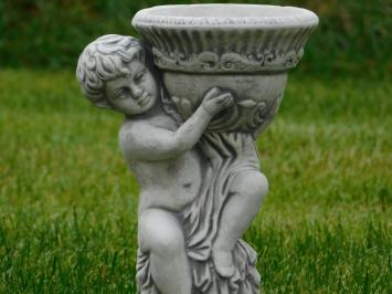Pair of Angel Statues with Pot - 2 Pieces - Stone