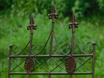 Zaun mit französischen Lilien - Schmiedeeisen - Dunkelbraun - Dekorativer Zaun