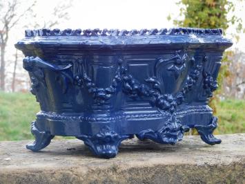 Art Nouveau planter - 55 cm - Aluminium - Dark Blue