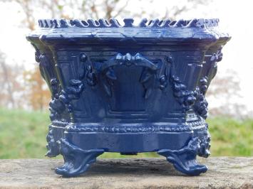 Art Nouveau planter - 55 cm - Aluminium - Dark Blue