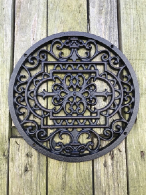 Grille round - Mandala, cast iron antique brown, air grille