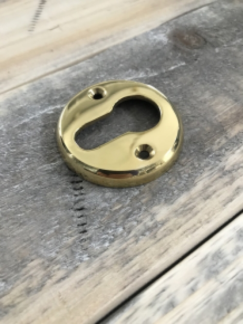 Lock rose round PZ - for front door - polished brass