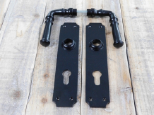 Room door hardware - set of door handles powder coated - like antique PZ72