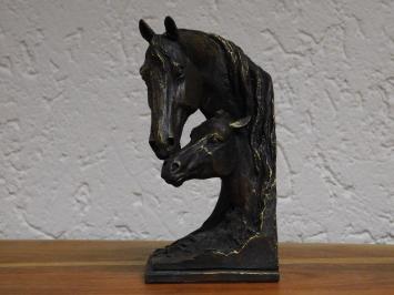 Set Bookends Horse - Mare with Foal - Bronze-look
