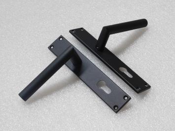 Set of Door Hardware with Long Plates - PC 72 - Grainy Black