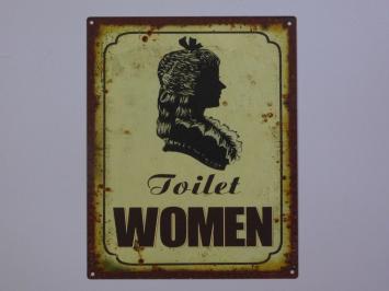 Set Toilet Door Signs - Men & Women - Metal - Oldlook