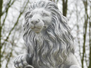 Set of 2 Lions on Pedestal - 100 cm - Stone