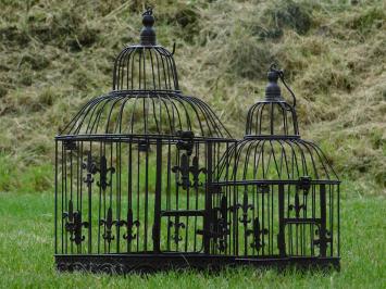 Set of 2 Bird Cages - Square - Vintage Brown