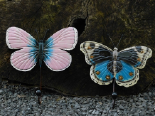 Butterfly coat rack blue - handmade from metal