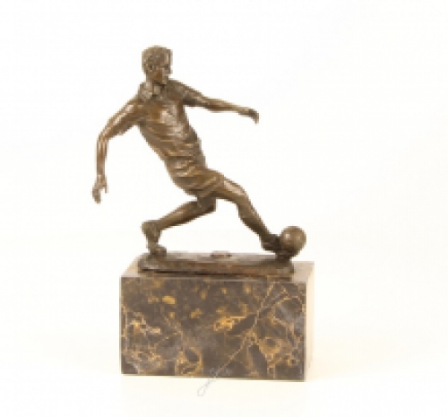 Bronze sculpture Soccer player - on Marble base