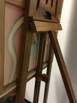 Beautiful large hardwood painting easel stand, solid wood