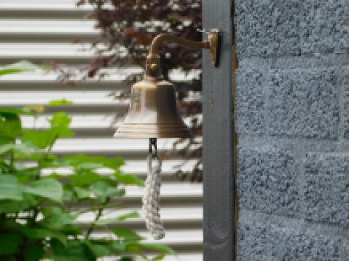 Glocke 'Titanic 1912' mit Seil, patiniertes Messing, Hausdekoration