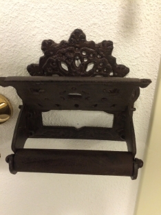 Toilet roll holder rust brown, cast iron brown