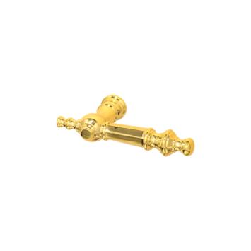 Brass glossy front door fittings, classic knob and latch