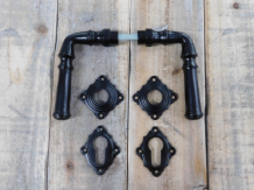 Door handle set Wolga- like antique, Black