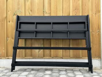 Garden bench black, wooden bench, collapsible