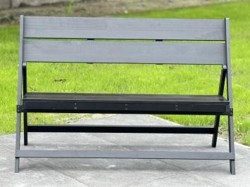 Garden bench black, wooden bench, collapsible