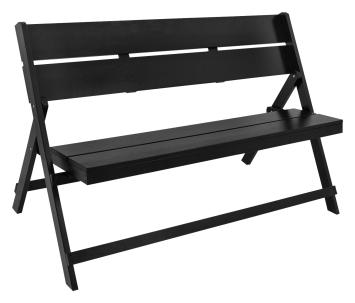 Garden bench black, wooden bench, collapsible