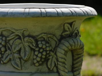 Garden Vase with Grapes on Pedestal - 97 cm - Stone