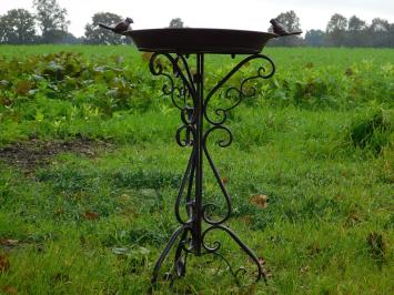 Bird bath with birds - 75 cm - Brown