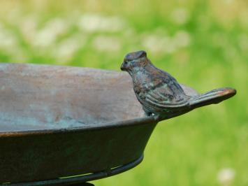 Bird bath with Birdie - 74 cm - Metal - Green/Brown