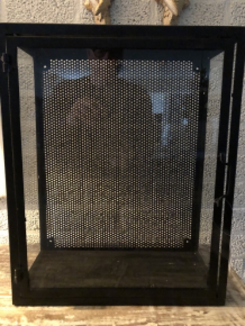 Wall display case, metal black with acrylic glass, very nice!