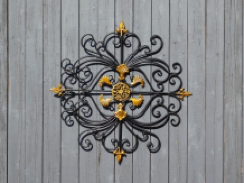 Wall ornament Vivere - window grille - black with gold - wrought iron, only 2