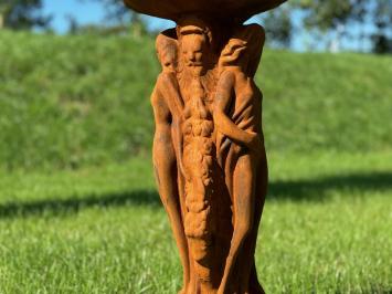 Statue and garden vase ‘Three Women’ with bowl - 85 cm - all stone - oxide