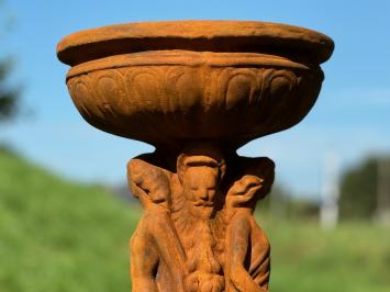 Statue and garden vase ‘Three Women’ with bowl - 85 cm - all stone - oxide