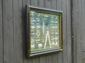Rahmen mit Schiffsknöpfen - Wandvitrine - Vintage