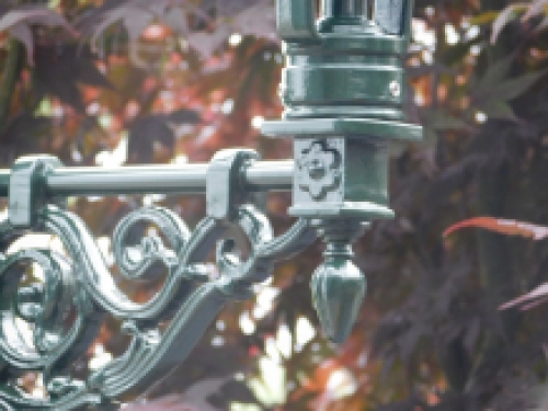 Outdoor lamp / wall lamp, aluminum - green, castle arm + small shade